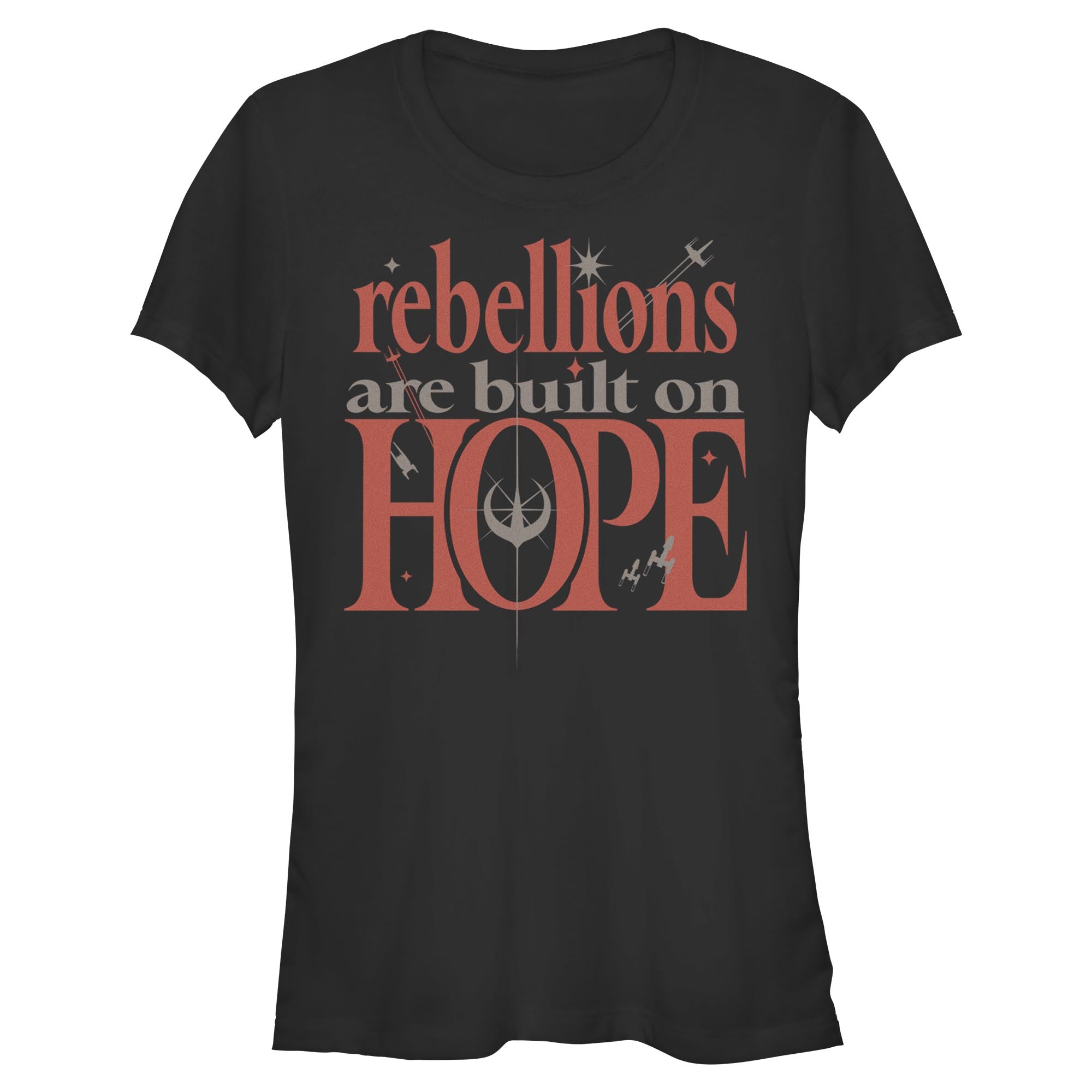Junior's Star Wars Built On Hope Quote T-Shirt